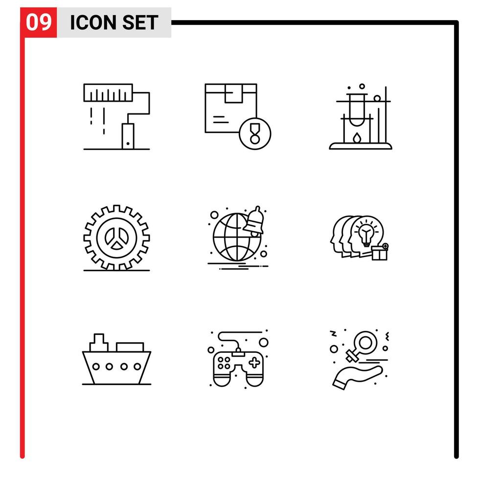 9 ícones criativos sinais e símbolos modernos de configurações de desenvolvimento web logística seo espaço editável vetor elementos de design