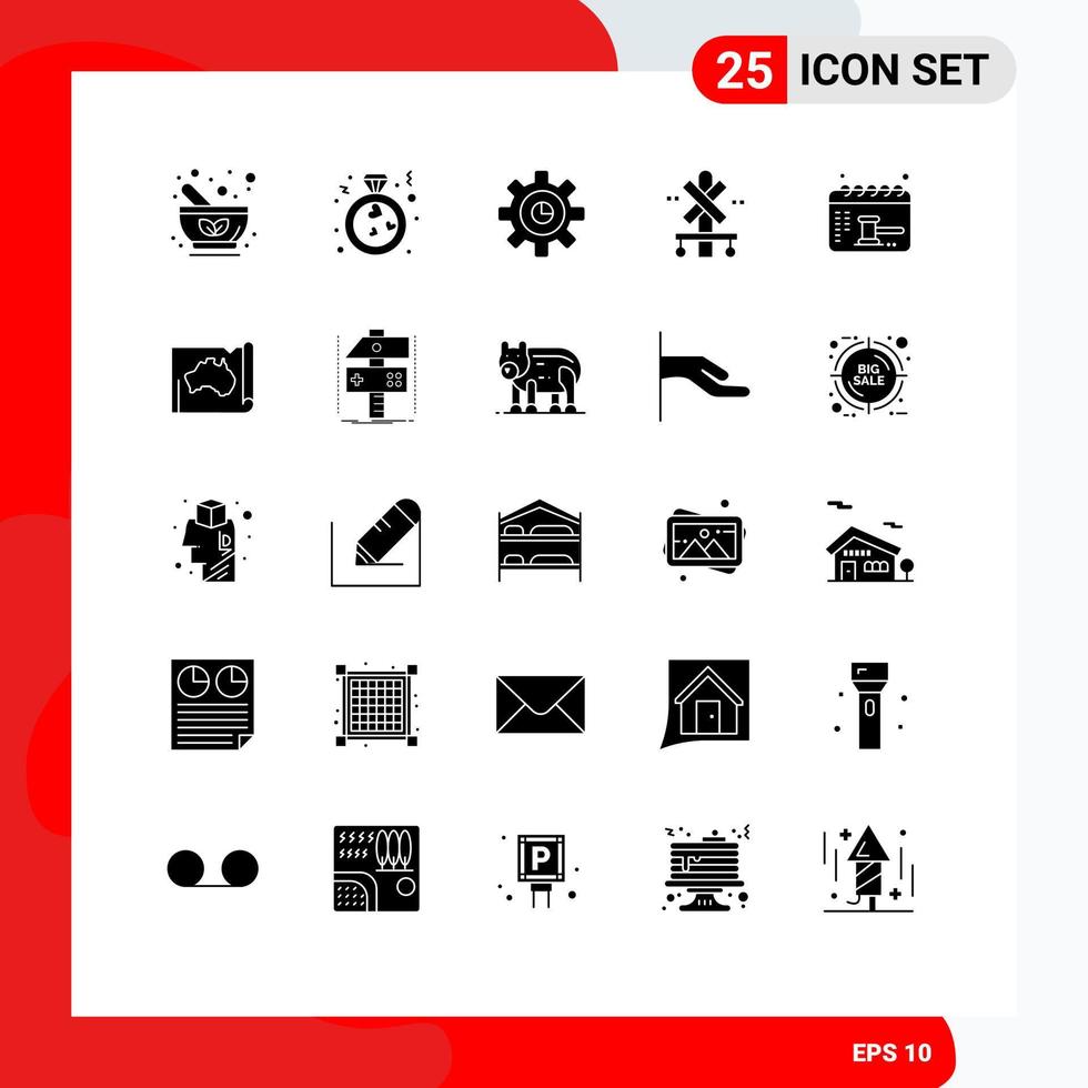 25 ícones criativos sinais modernos e símbolos de configuração de sinal de proposta de estação de nomeação elementos de design de vetores editáveis