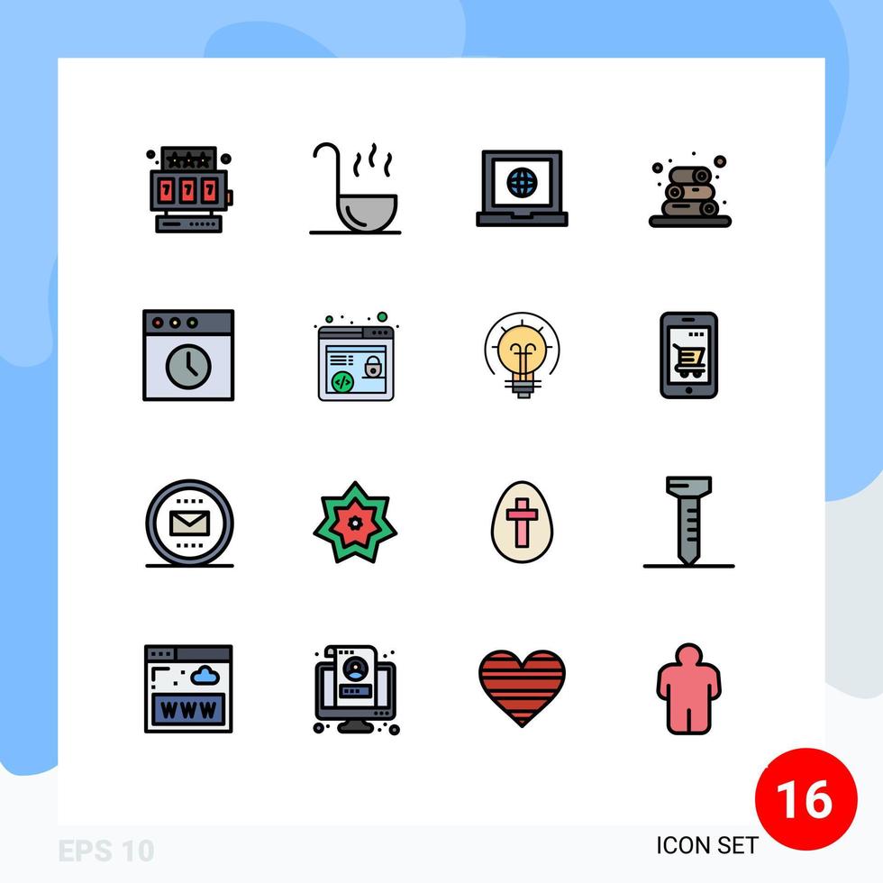 16 ícones criativos sinais e símbolos modernos do navegador seo http web mac app editável vetor criativo elementos de design