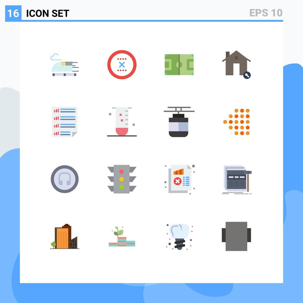 16 ícones criativos sinais modernos e símbolos de pacote editável de futebol imobiliário de campo real de elementos de design de vetores criativos