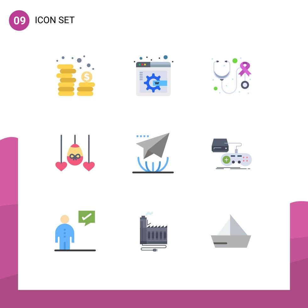 pacote de ícones vetoriais de estoque de 9 sinais e símbolos de linha para enviar e-mail de conscientização da internet elementos de design de vetores editáveis de páscoa