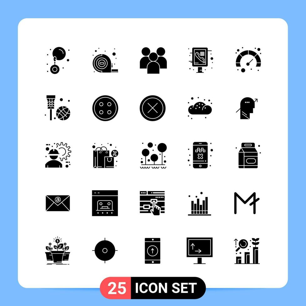 25 símbolos de glifo de pacote de ícones pretos sólidos para aplicativos móveis isolados em fundo branco 25 ícones definir fundo de vetor de ícone preto criativo