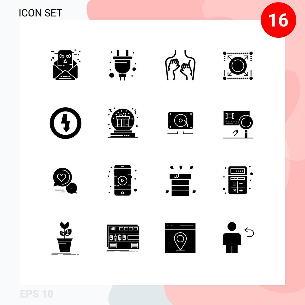 16 ícones criativos sinais e símbolos modernos de carga seo beleza alvo mulher editável elementos de design vetorial vetor