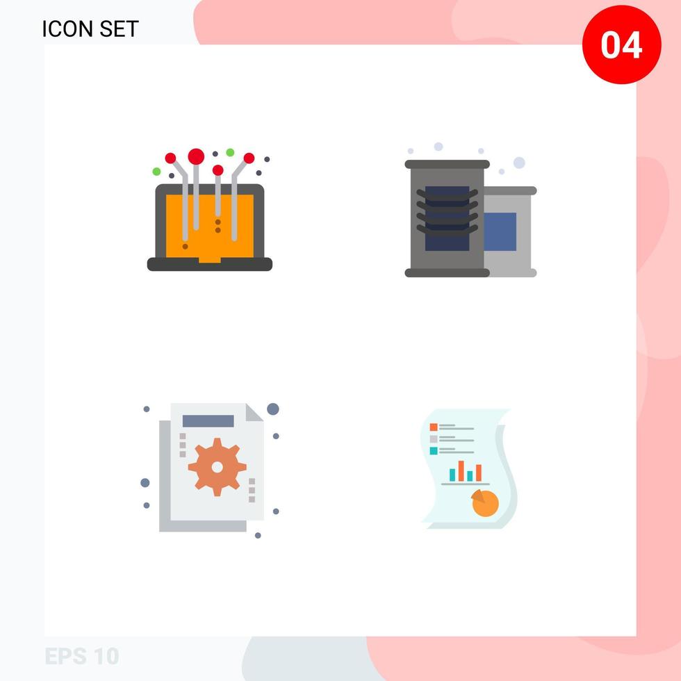 4 ícones planos universais assinam símbolos de elementos de design de vetores editáveis do sistema gráfico de hardware