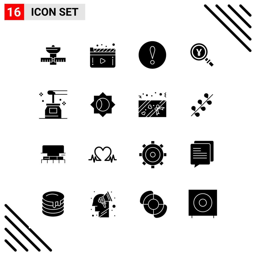 conjunto perfeito de 16 ícones sólidos de glifos para design de webite e interface de aplicativos móveis fundo criativo do vetor de ícones pretos