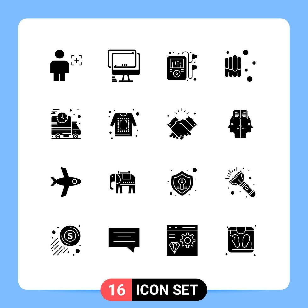 pacote de ícones vetoriais de estoque de 16 sinais e símbolos de linha para elementos de design de vetores editáveis rápidos e rápidos do imac honey player
