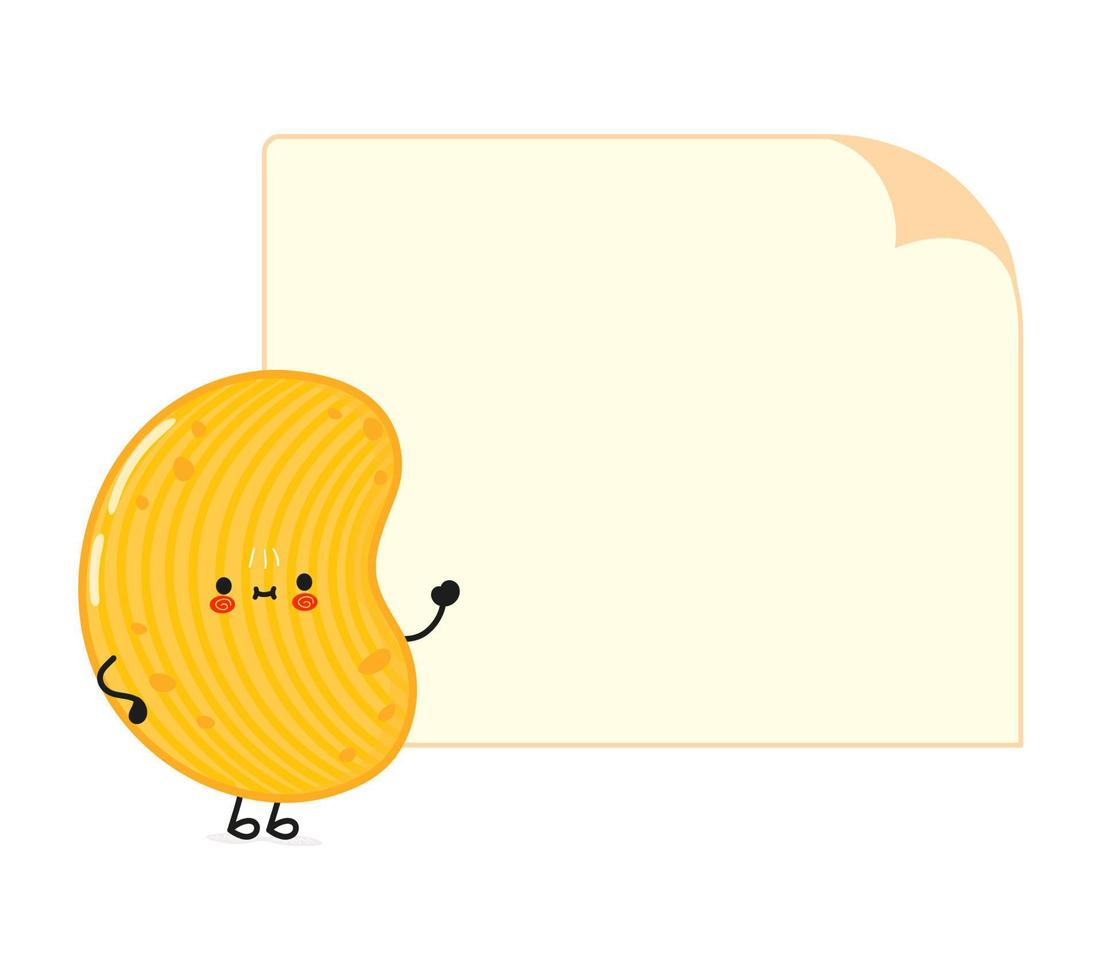 personagem de cartaz de fichas engraçado bonito. vector mão desenhada ilustração de personagem kawaii dos desenhos animados. fundo branco isolado. cartaz de batatas fritas