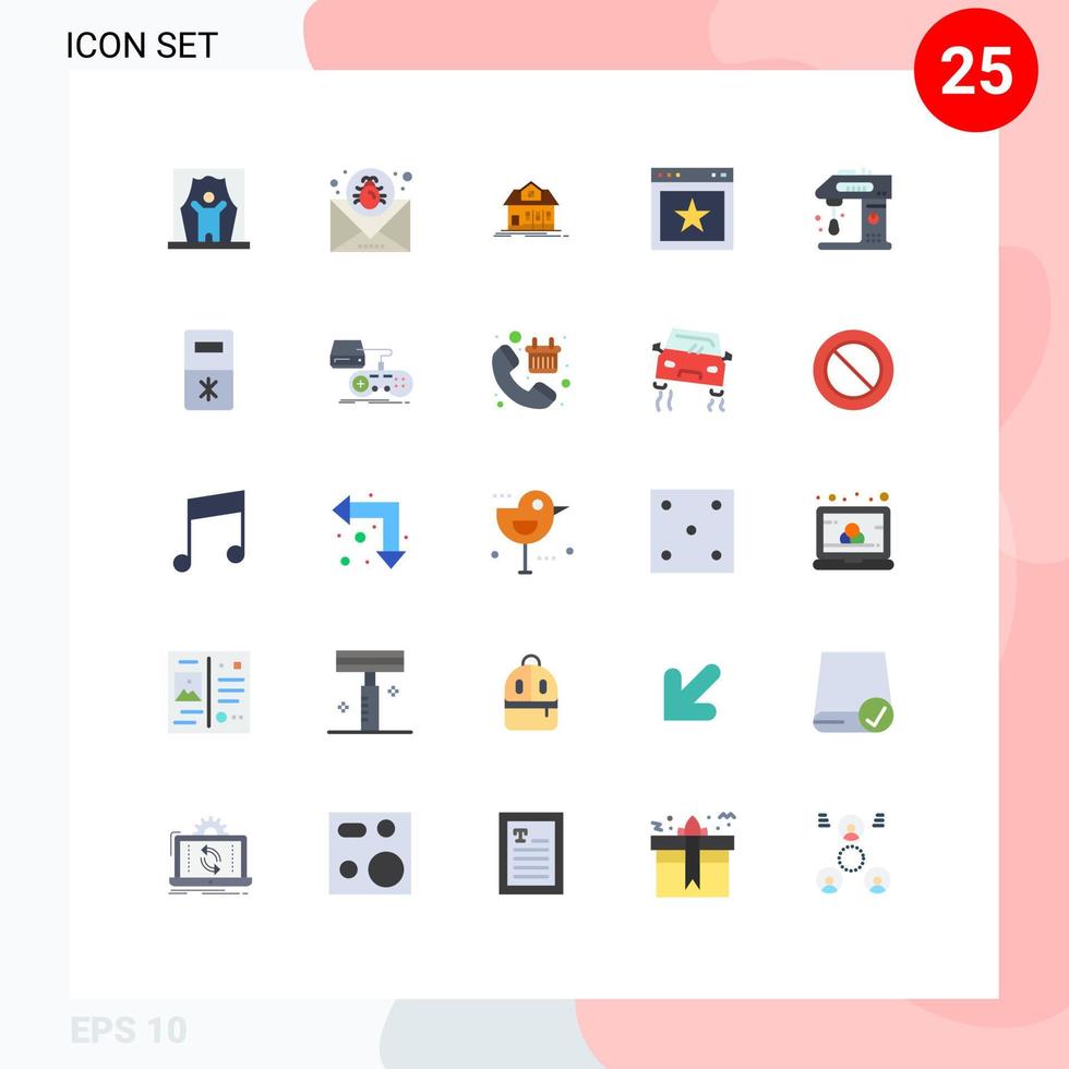 25 ícones criativos, sinais e símbolos modernos de marca de site, artigo de correio, construção de elementos de design de vetores editáveis