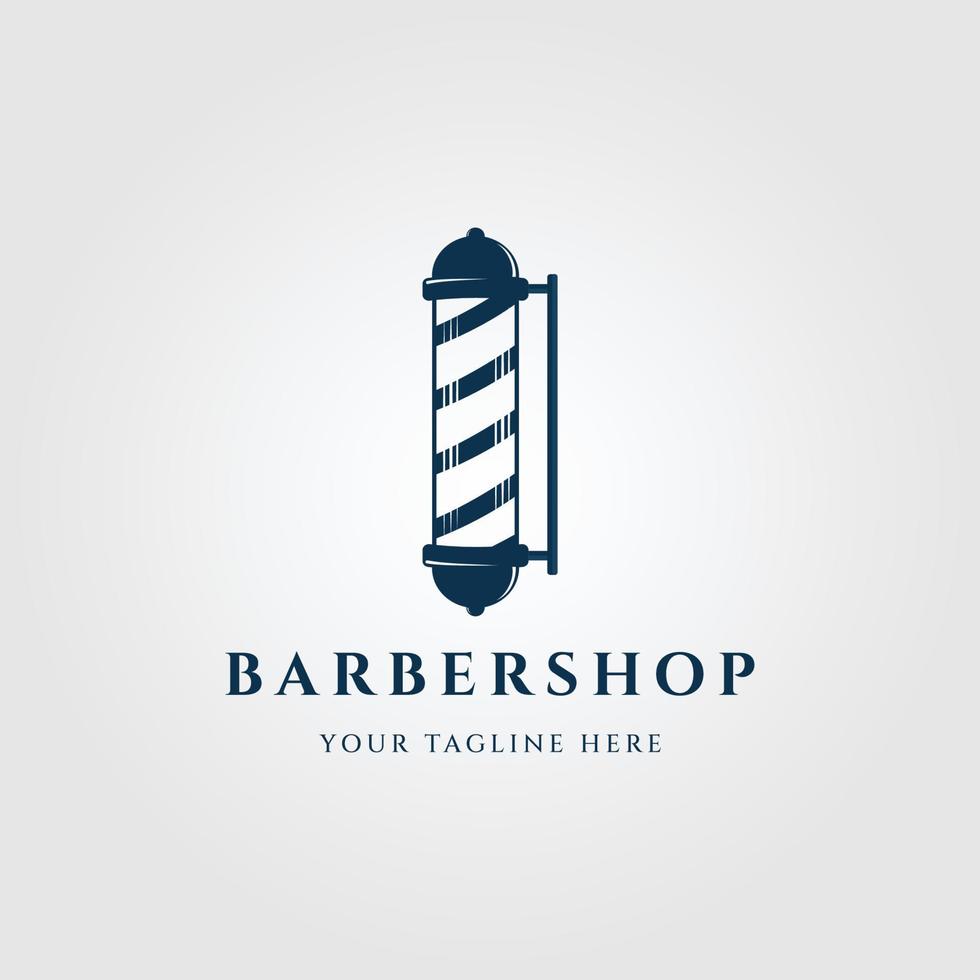 ícone de poste de barbearia e símbolo logotipo design de modelo de ilustração vetorial vintage vetor