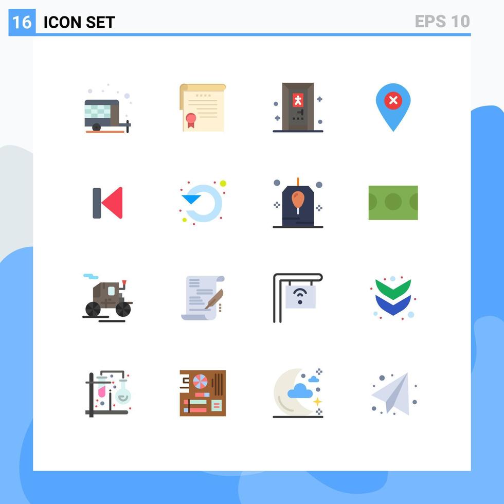 16 ícones criativos, sinais modernos e símbolos de controle, mapa de pinos do banheiro, pacote editável de elementos de design de vetores criativos