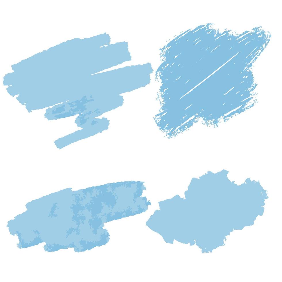pinceladas definidas. aquarela manchas azuis vetor