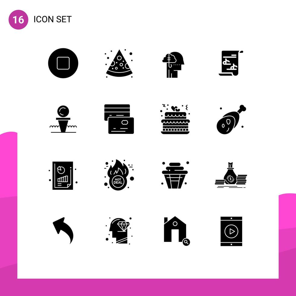 16 ícones criativos, sinais e símbolos modernos de elementos de design de vetores editáveis de música de golfe de hábito de corte de sucesso