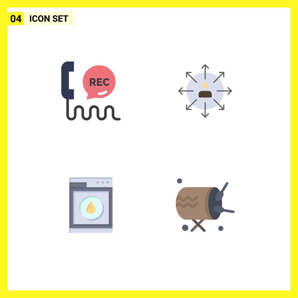4 ícones criativos, sinais e símbolos modernos de setas de contato humano de chamada, elementos de design vetorial editáveis vetor