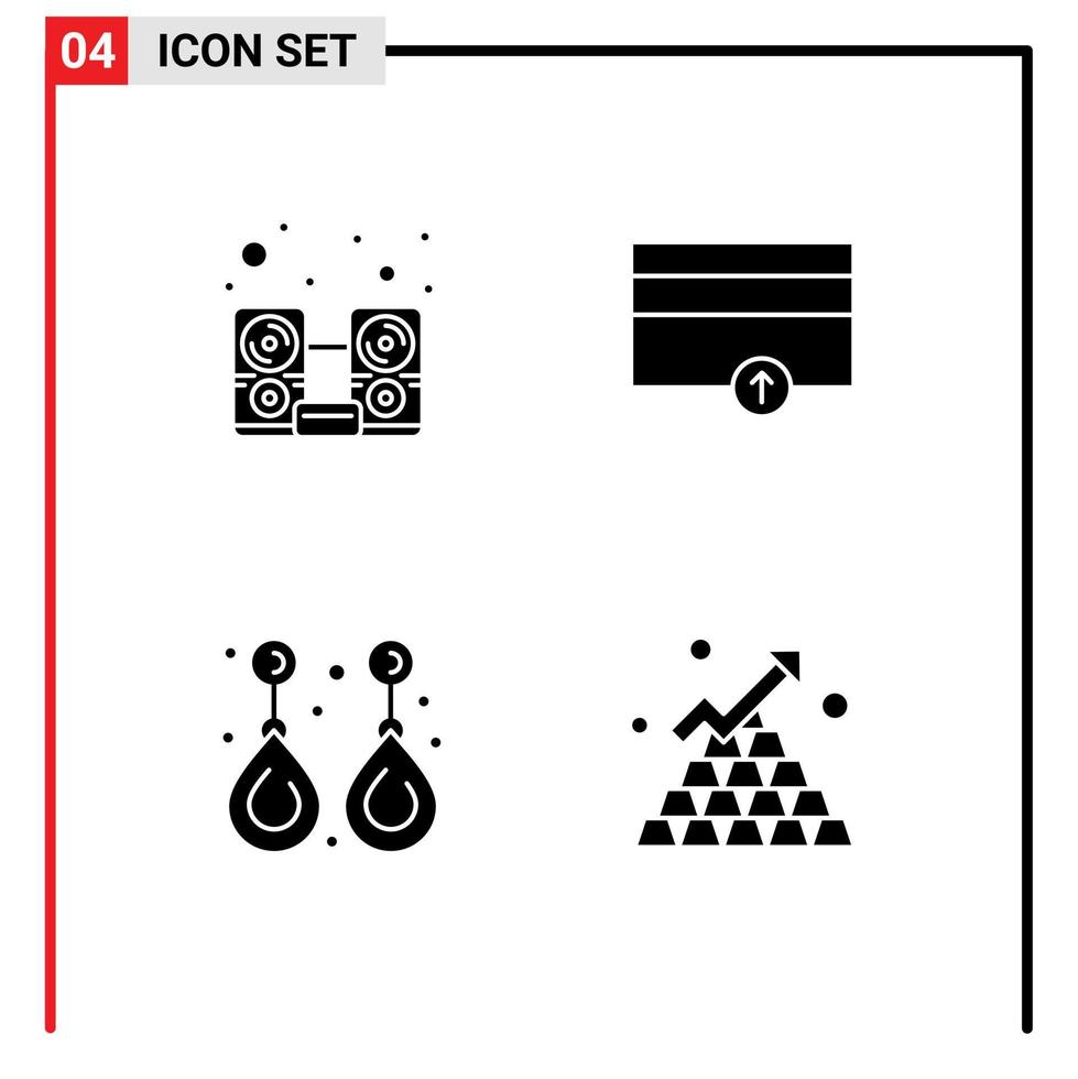 ícones criativos sinais modernos e símbolos de pagamentos de alto-falante de moda de computador joias elementos de design de vetores editáveis