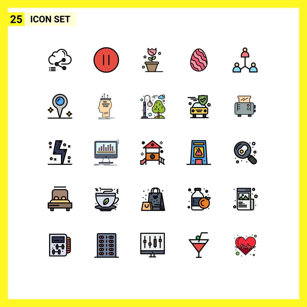 25 ícones criativos sinais modernos e símbolos da natureza do grupo param a páscoa primavera elementos de design de vetores editáveis