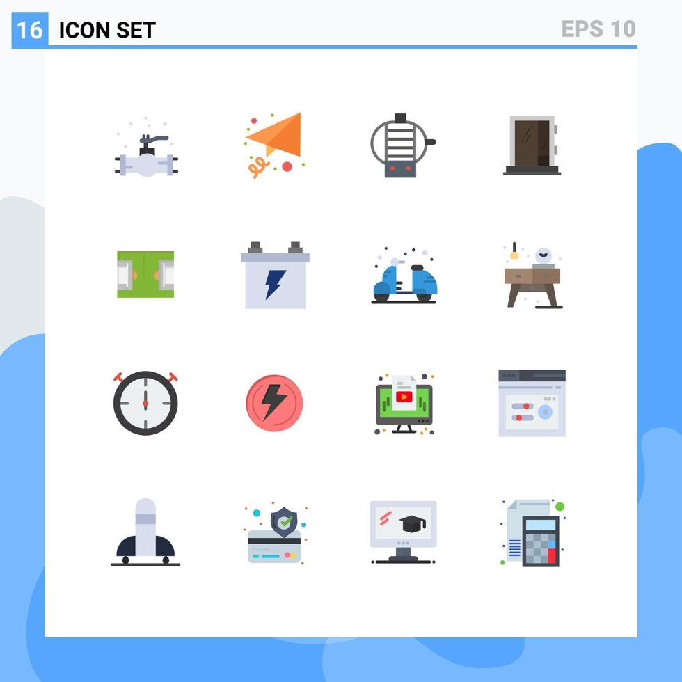 16 ícones criativos sinais e símbolos modernos de motor de campo de futebol pacote editável de construção de futebol de elementos de design de vetores criativos