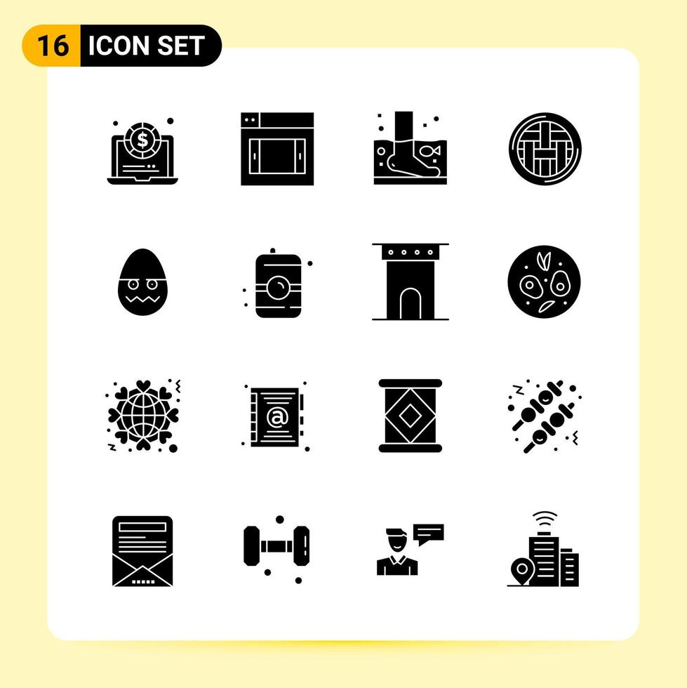 16 ícones criativos para design moderno de sites e aplicativos móveis responsivos 16 sinais de símbolos glifos em fundo branco 16 pacotes de ícones vetor