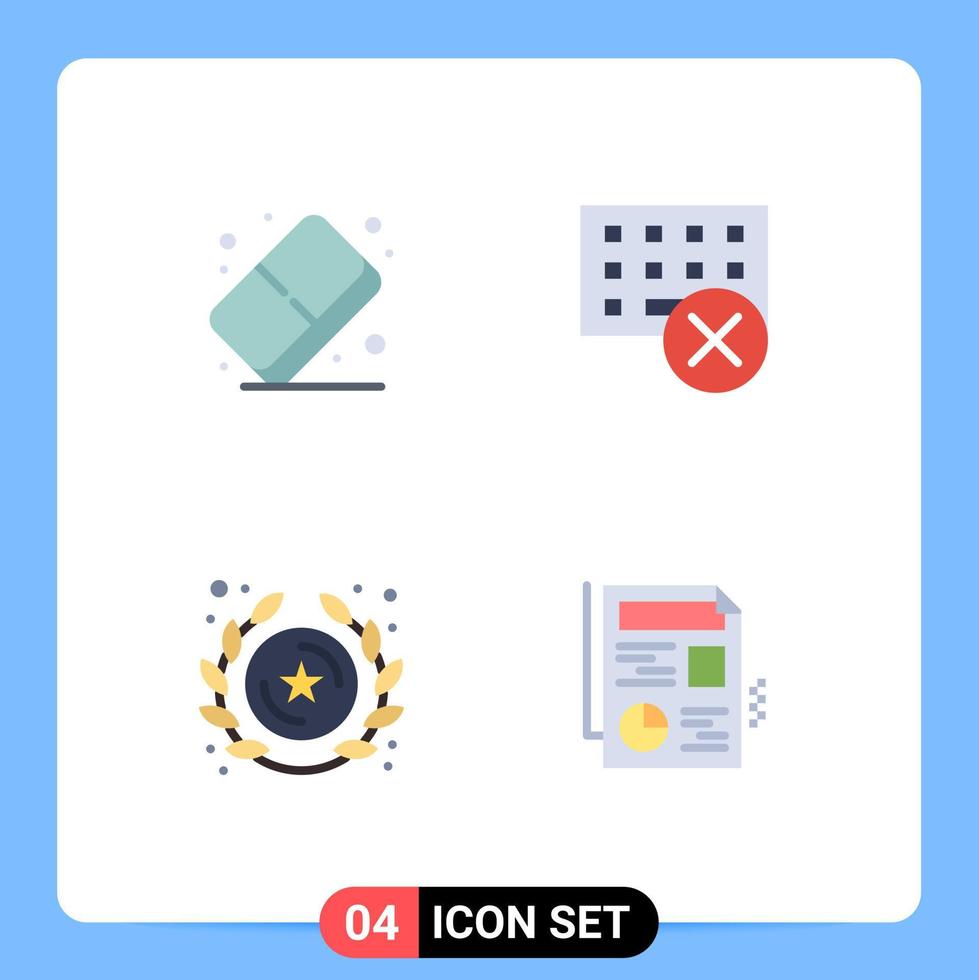 pacote de ícones vetoriais de estoque de 4 sinais e símbolos de linha para dispositivo de pintura de distintivo apagador classificar elementos de design vetorial editáveis vetor
