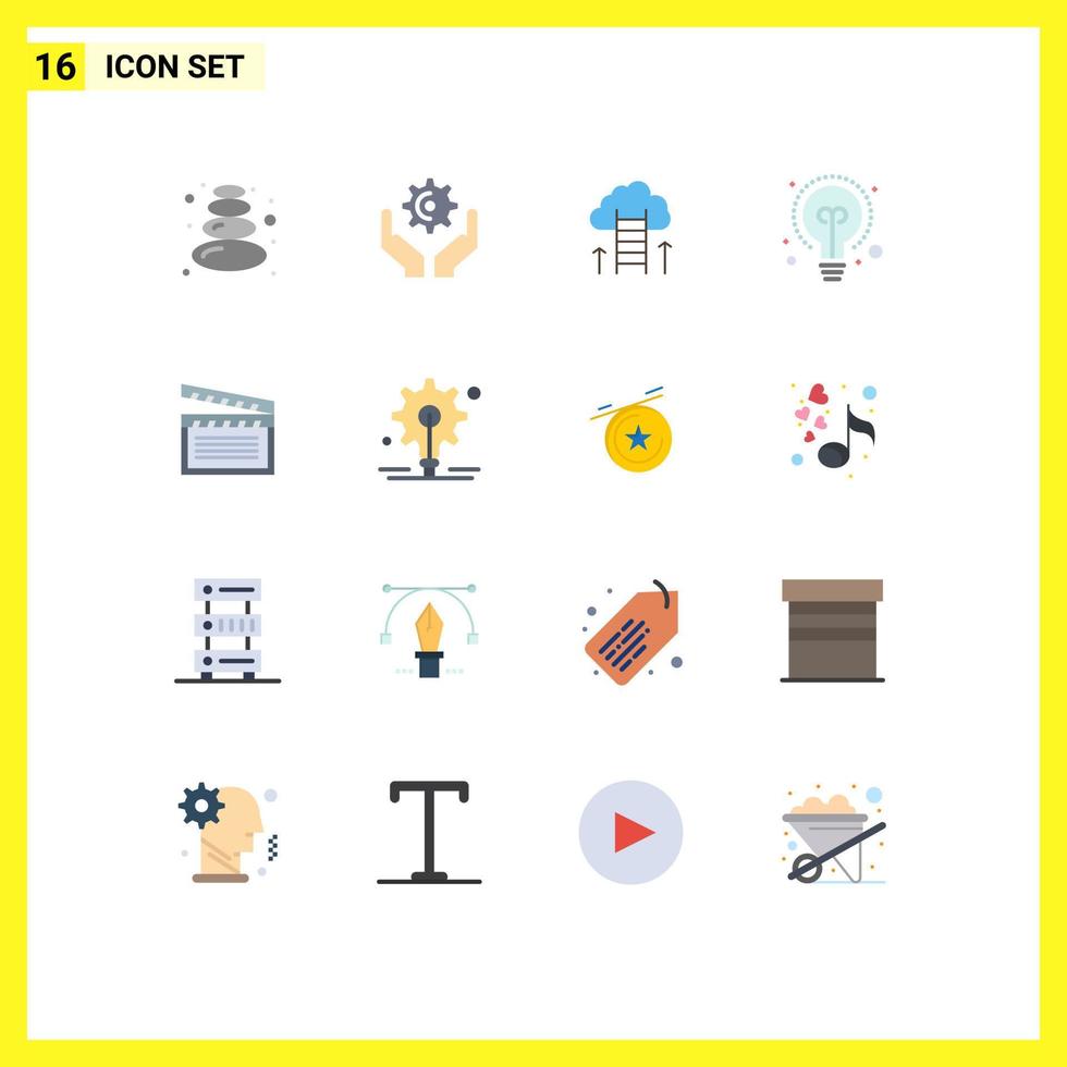 pacote de interface do usuário de 16 cores planas básicas de vídeo americano ideia de carreira pacote editável de elementos de design de vetores criativos