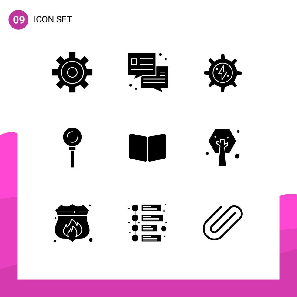 grupo de símbolos de ícone universal de 9 glifos sólidos modernos de layout de dia da terra, página de culinária, elementos de design de vetores editáveis abertos