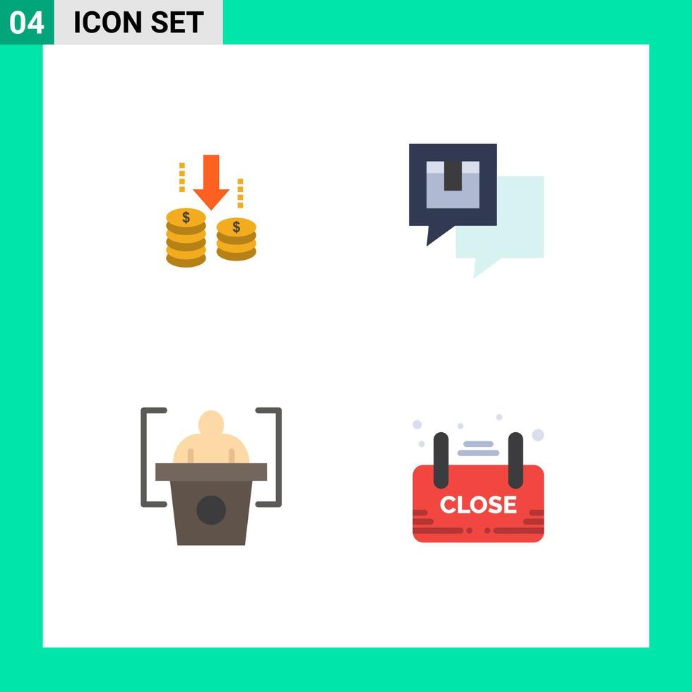 pacote de ícones de vetores de estoque de 4 sinais e símbolos de linha para análise de educação de dinheiro feedback elementos de design de vetores editáveis