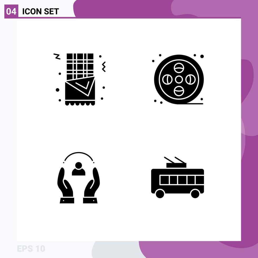 pacote de ícones de vetores de estoque de 4 sinais e símbolos de linha para elementos de design de vetores editáveis de proteção de tinta real humana churro