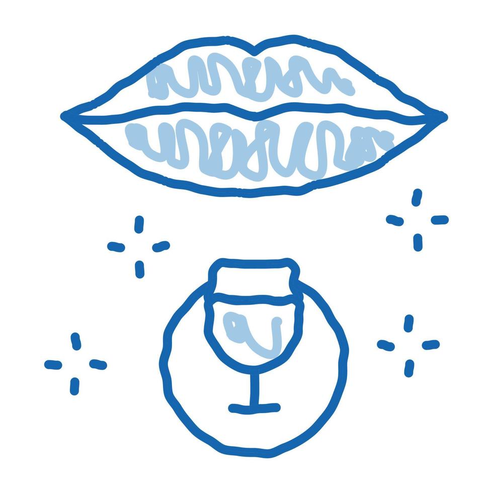 bebendo vinho ícone doodle ilustração desenhada à mão vetor