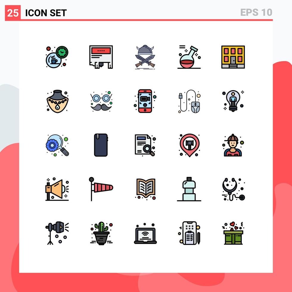 25 ícones criativos sinais e símbolos modernos de elemento de papel de jogo de spa guerreiro elementos de design de vetores editáveis
