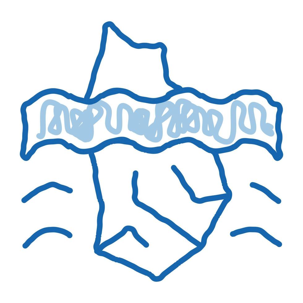 ícone de rabisco de acidente de iceberg ilustração desenhada à mão vetor