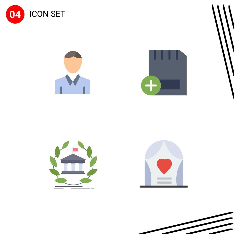 4 pacote de ícones planos de interface de usuário de sinais e símbolos modernos de computadores pessoais de bancos de contas on-line elementos de design de vetores editáveis