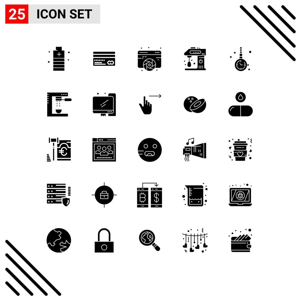 25 ícones criativos, sinais e símbolos modernos de utensílios de cozinha, elementos de design de vetores editáveis de artes plásticas da web
