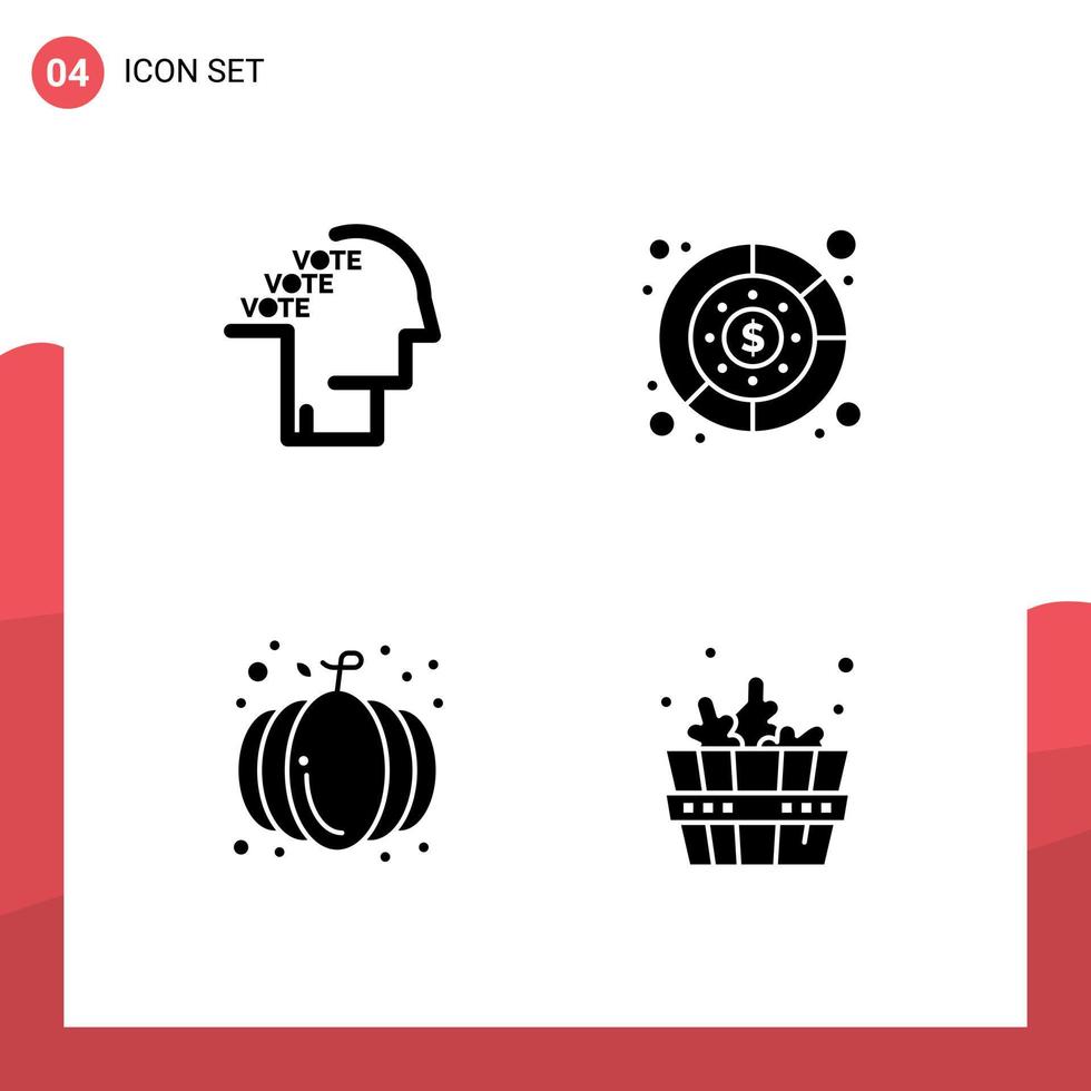ícones criativos sinais modernos e símbolos de gráfico de referendo de outono colheita elementos de design de vetores editáveis