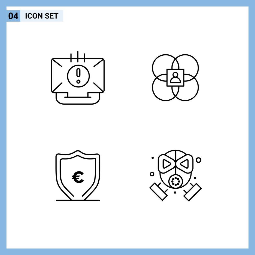 grupo de símbolos de ícone universal de 4 cores planas de linhas preenchidas modernas de ajuda de pessoa de comunicação apresenta elementos de design de vetores editáveis de dinheiro