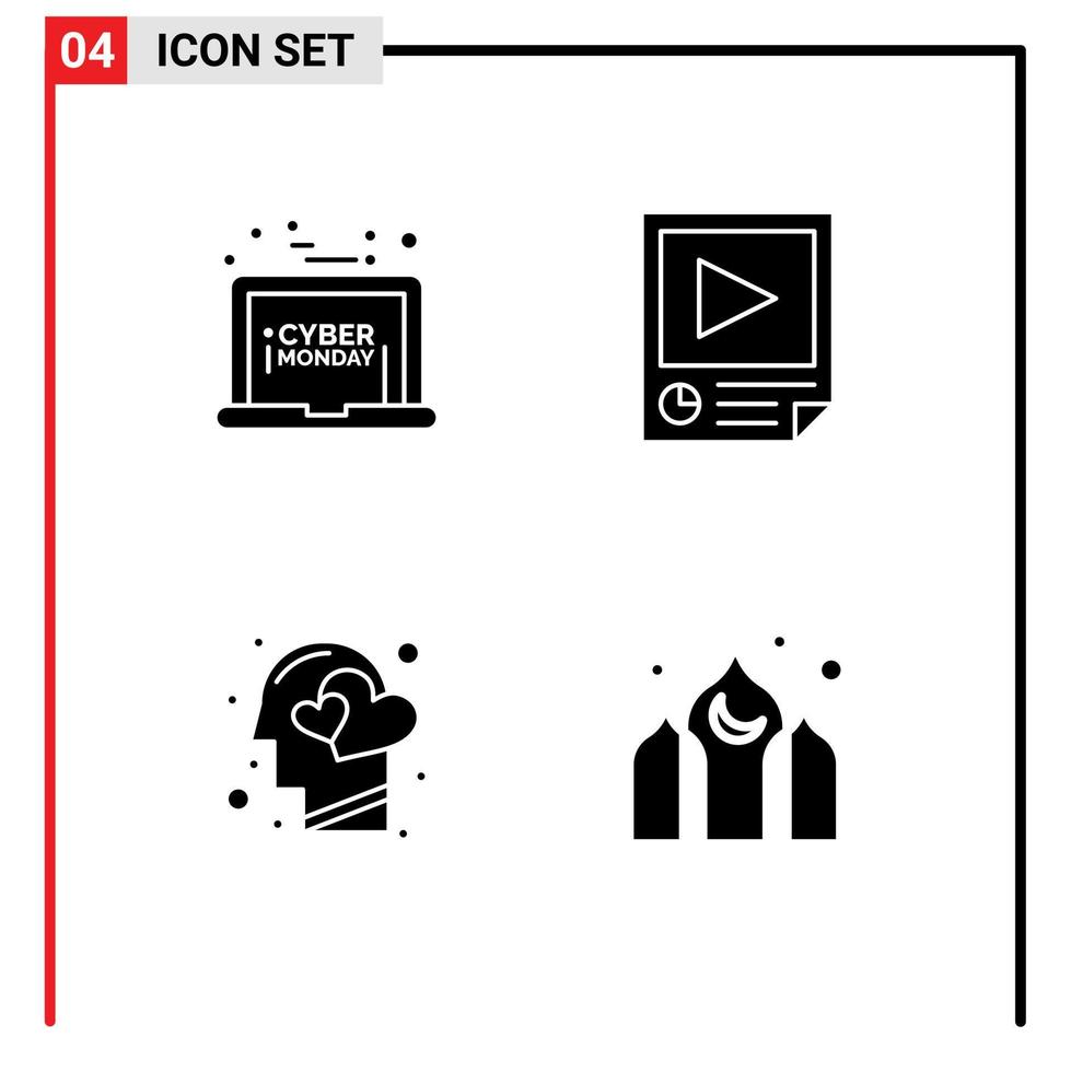 conjunto de sinais de símbolos de ícones de interface do usuário modernos para emoções de laptop segunda-feira cabeça de papel editável elementos de design vetorial vetor