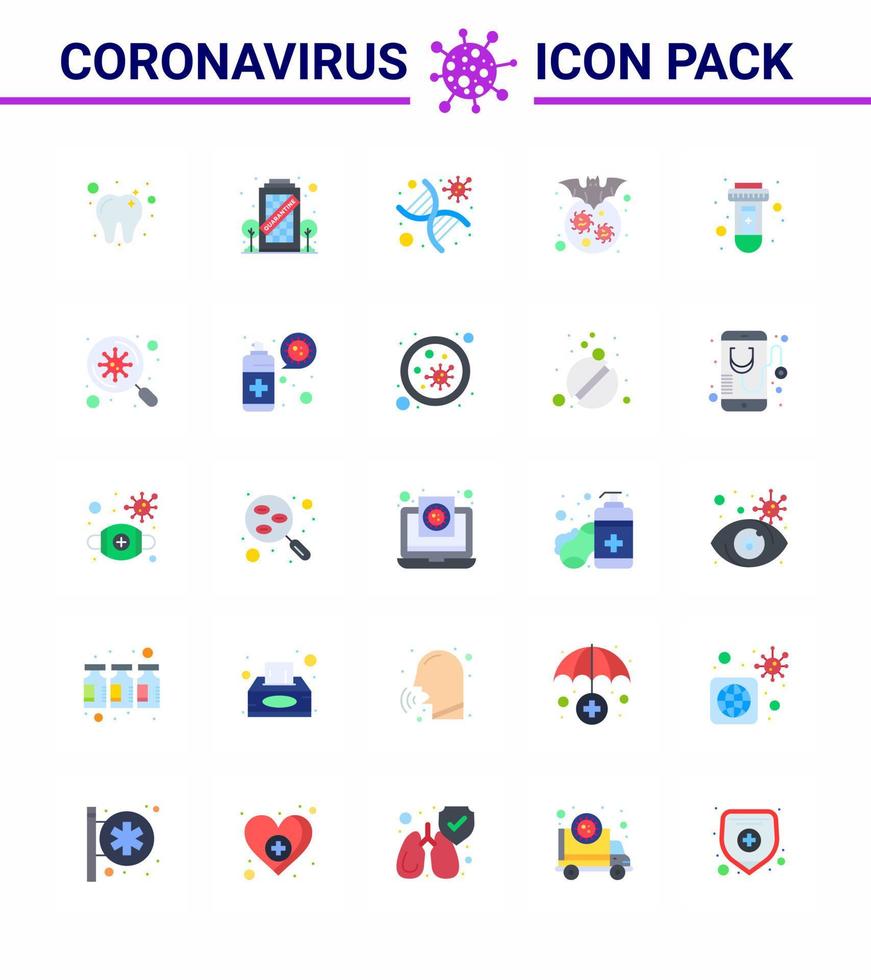 conjunto de ícones de prevenção de coronavírus 2019ncov covid19 genética de vírus de sangue corona morcego viral elementos de design de vetor de doença de coronavírus 2019nov