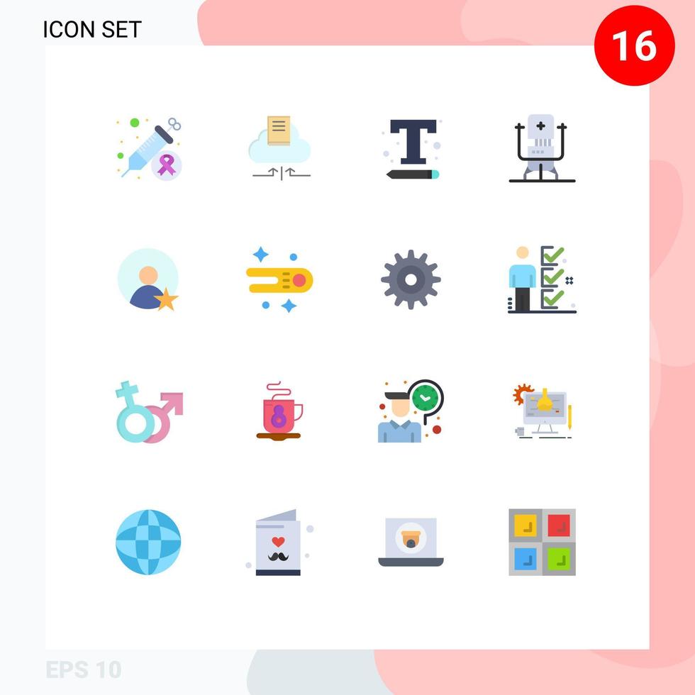 16 ícones criativos, sinais e símbolos modernos do futuro médico fonte bot web pacote editável de elementos de design de vetores criativos