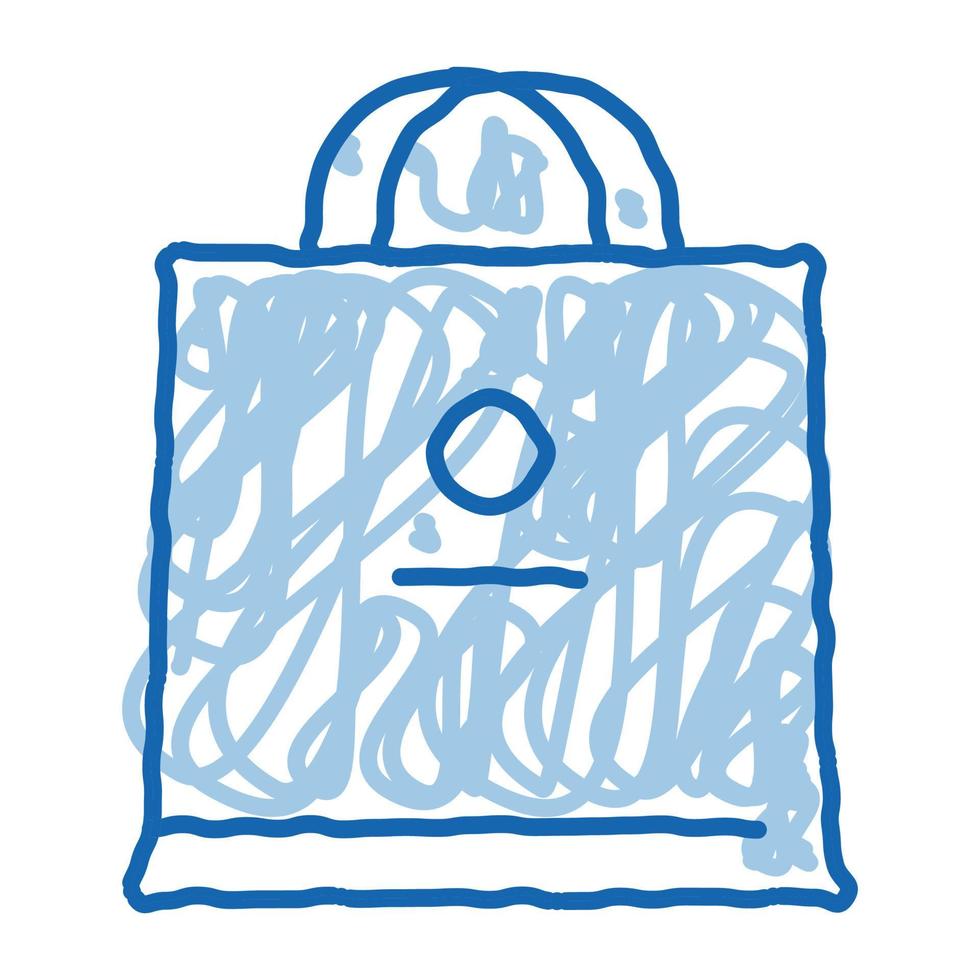 ícone de doodle de saco de papel ilustração desenhada à mão vetor