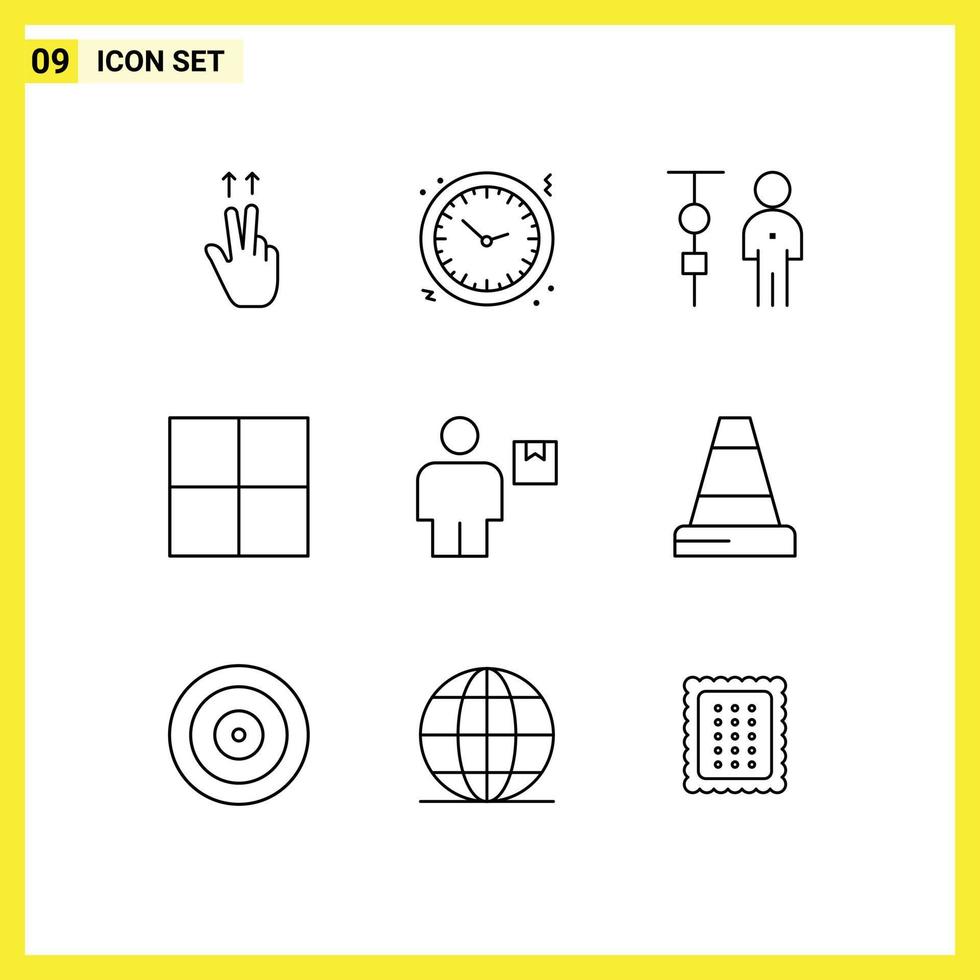 9 ícones criativos sinais e símbolos modernos de avatar humano negócios wireframe pessoas editáveis elementos de design vetorial vetor
