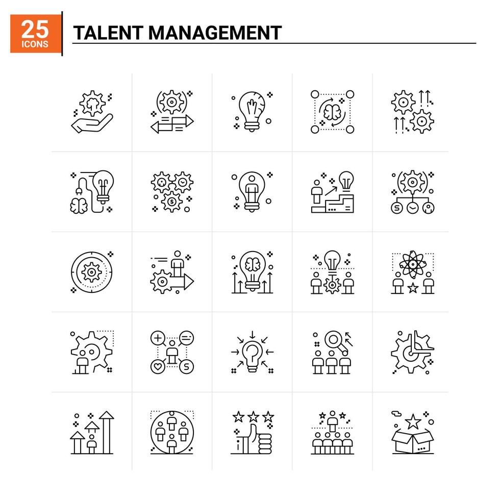 25 conjunto de ícones de gestão de talentos vector background