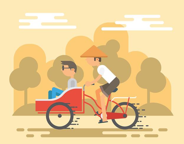 Ilustração de Trishaw vetor