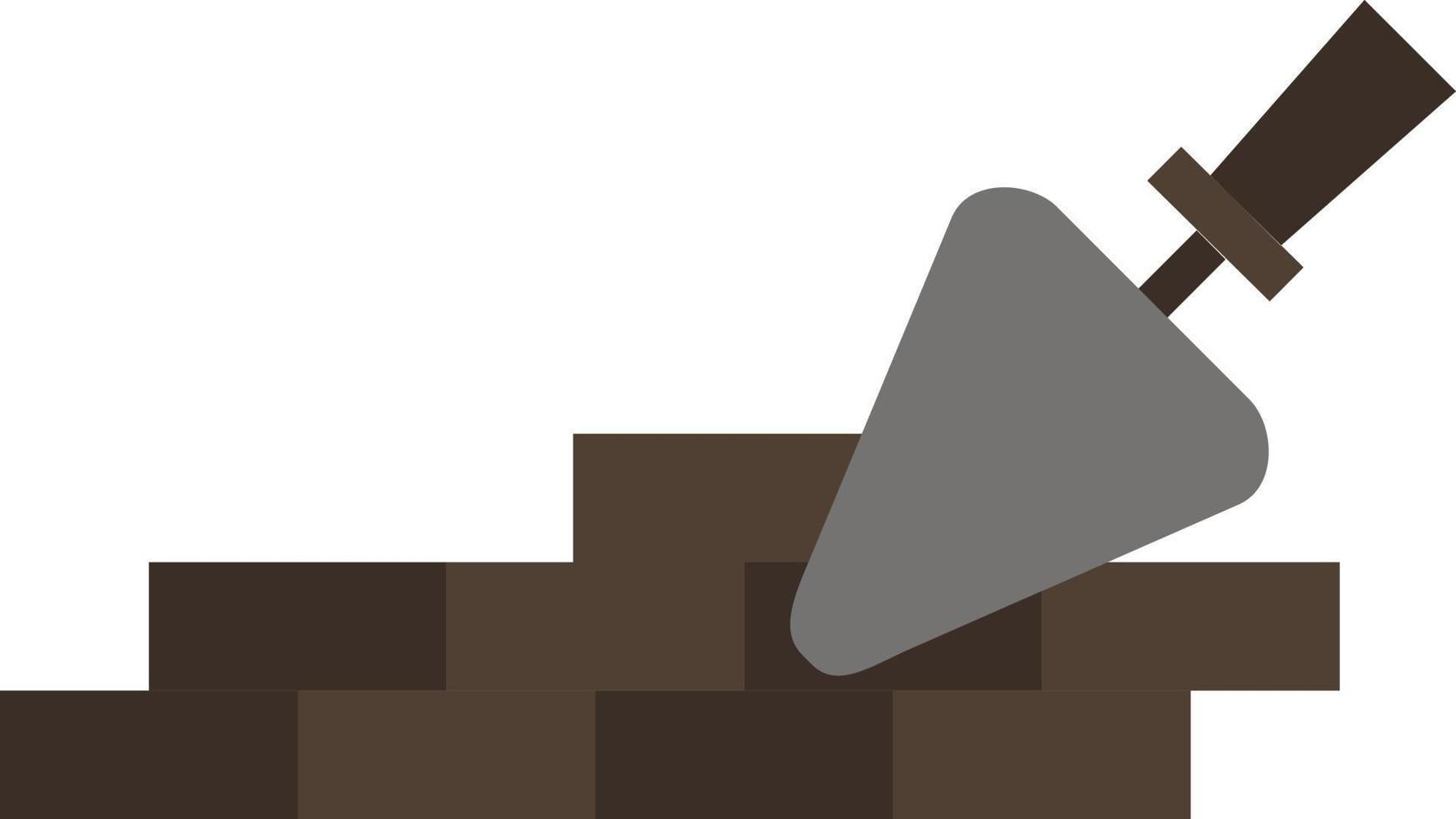 modelo de banner de ícone de vetor de ícone de cor plana de construção de pedreiro de alvenaria