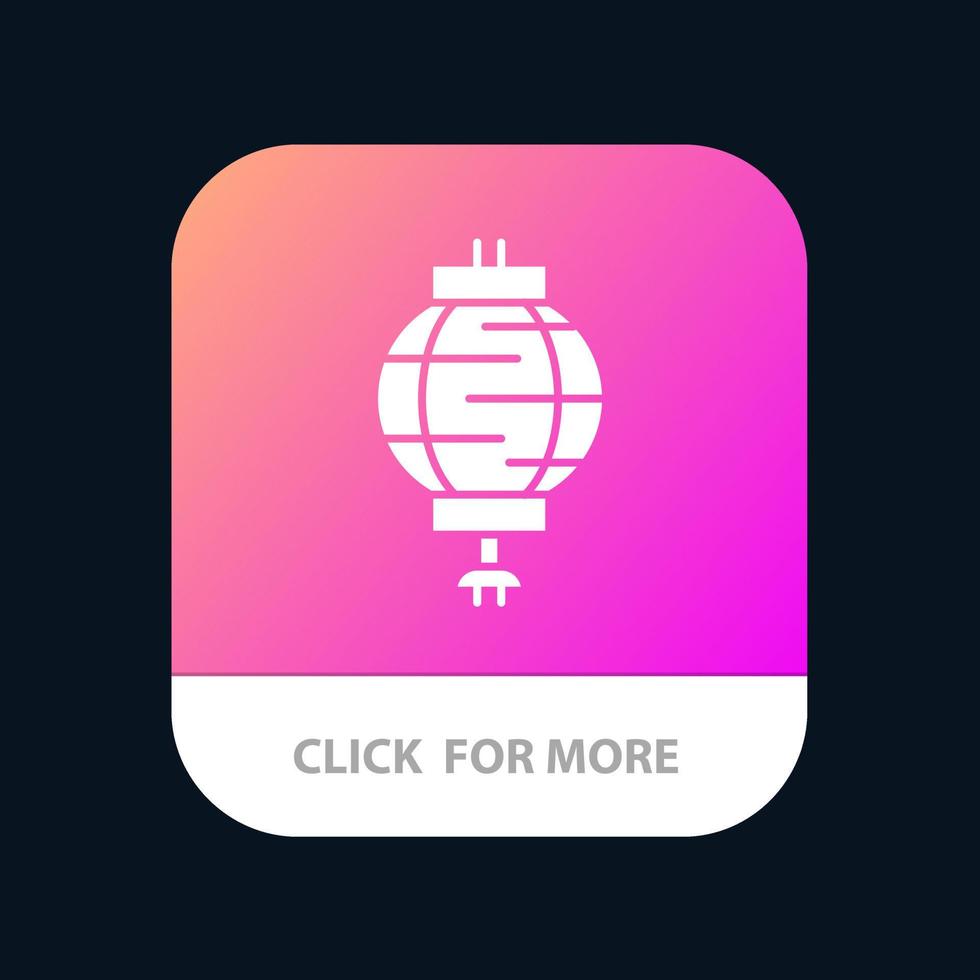 lanterna china decoração chinesa design de ícone de aplicativo móvel vetor