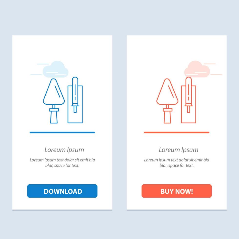 espátula alvenaria ferramenta de alvenaria de construção azul e vermelho baixe e compre agora modelo de cartão de widget da web vetor