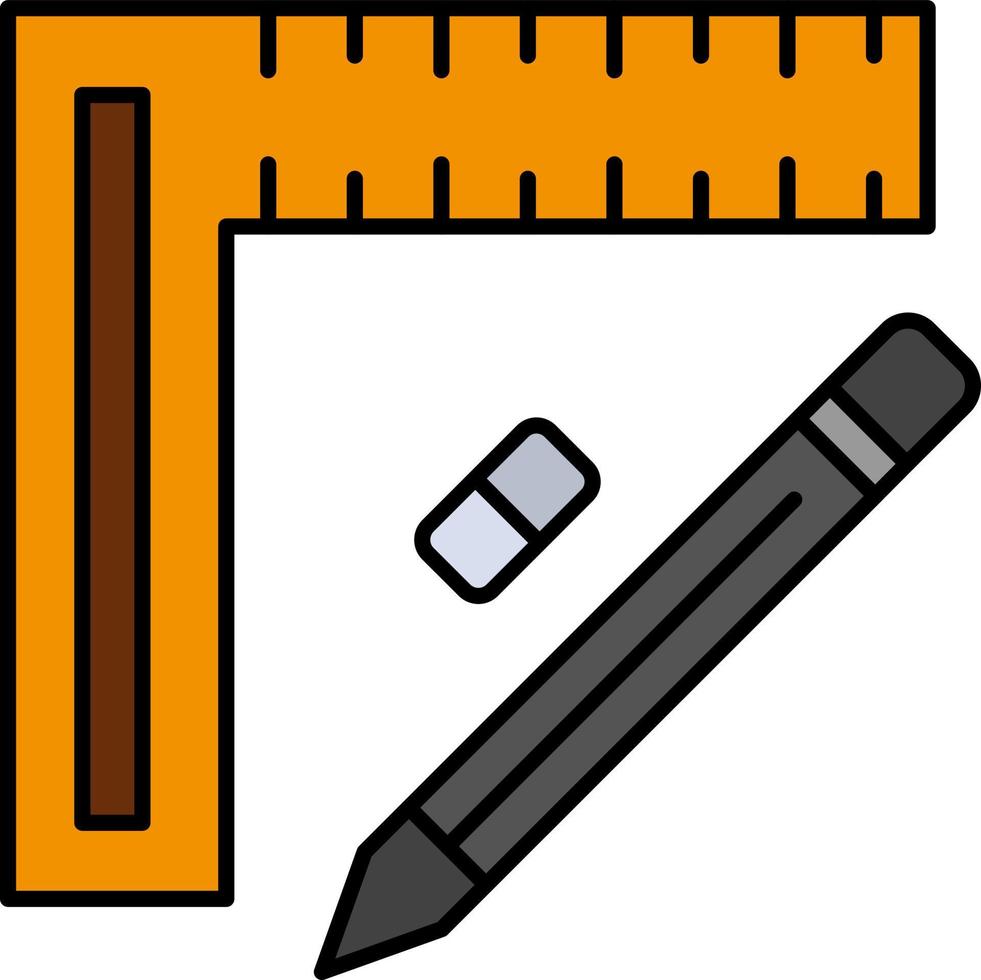 design de reparo de lápis de construção de régua modelo de banner de ícone de vetor de ícone de cor plana