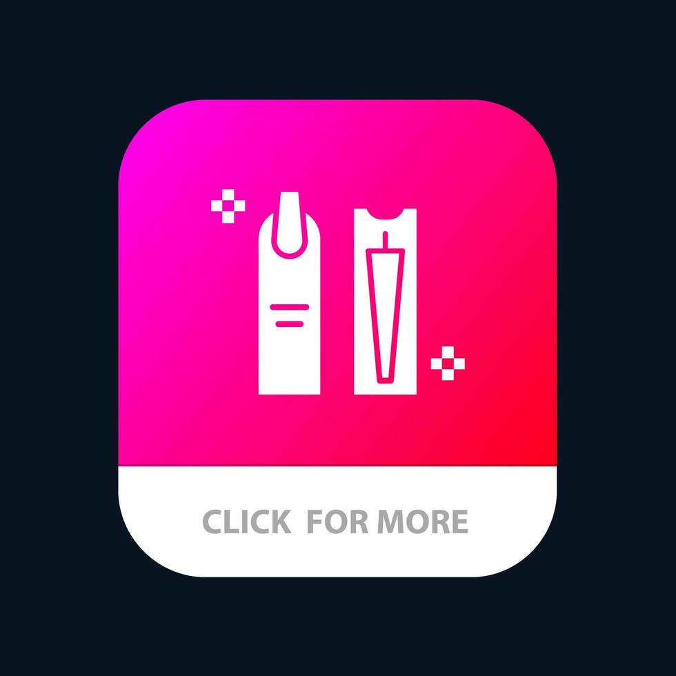 botão de aplicativo móvel de limpeza de beleza, higiene, maquiagem, android e ios, versão glifo vetor
