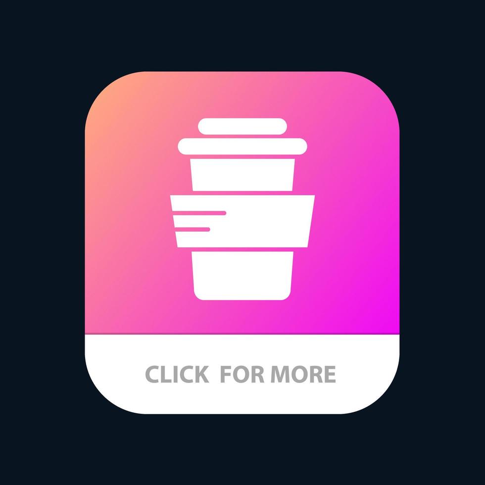 botão de aplicativo móvel de bebida de estudo de vidro android e ios versão glifo vetor