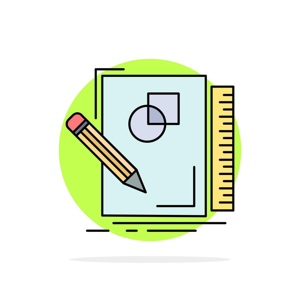 esboço esboçar design desenhar geometria vetor de ícone de cor plana