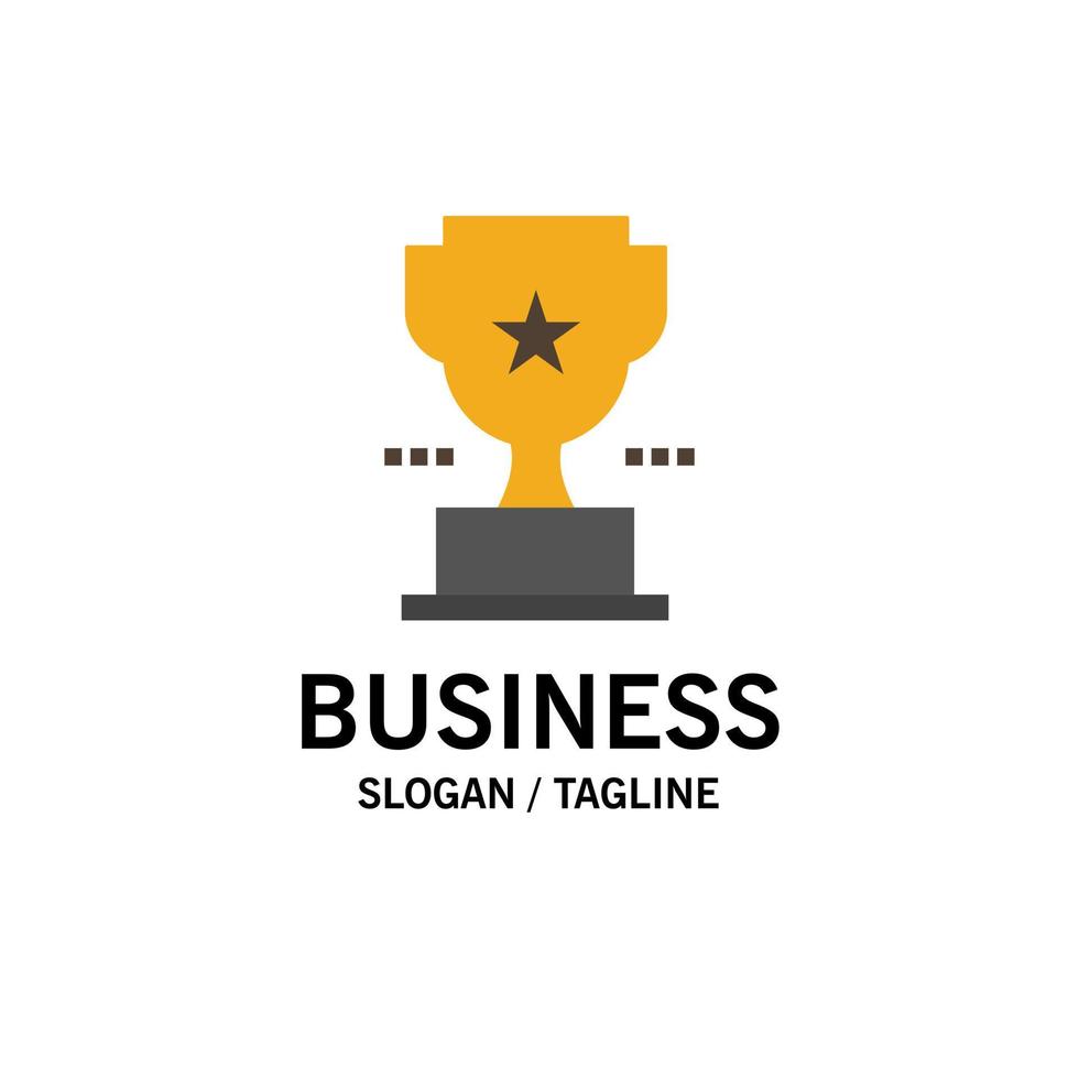 modelo de logotipo de negócios de conquista de prêmio de troféu de copa cor lisa vetor