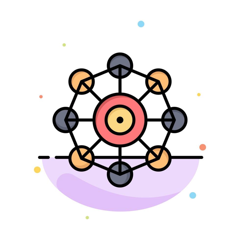 modelo de ícone de cor plana abstrata de ciência de aprendizado de máquina de aprendizado de máquina vetor