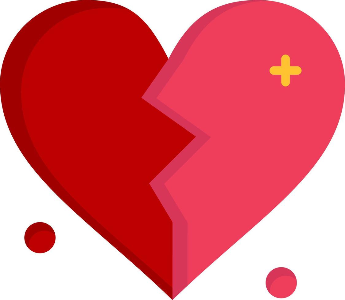 modelo de banner de ícone de vetor de ícone de cor plana de casamento de amor quebrado